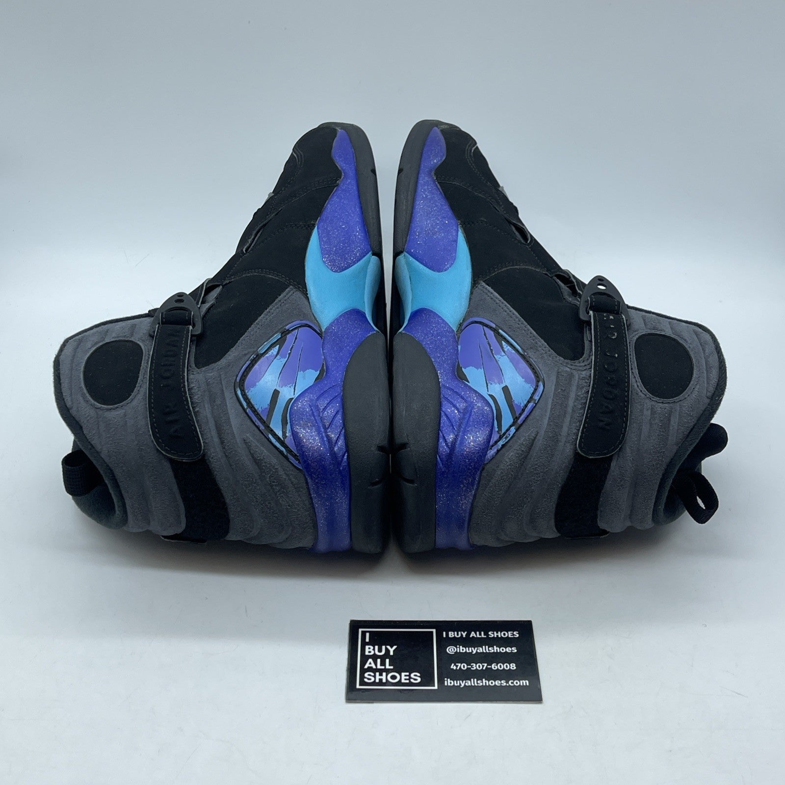 Size 13 - Air Jordan 8 Retro Aqua 2015 Blue Grey Suede (305381-025)