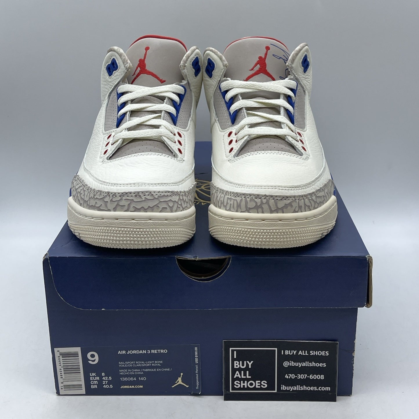Size 9 - Air Jordan 3 Retro International Flight (136064-140)