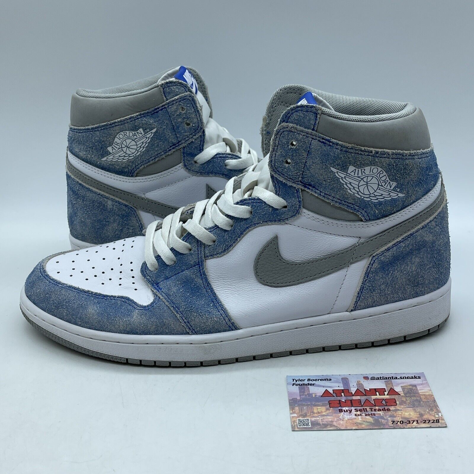 Size 13 - Jordan 1 Retro OG High Hyper Royal White Blue Suede (555088-402)