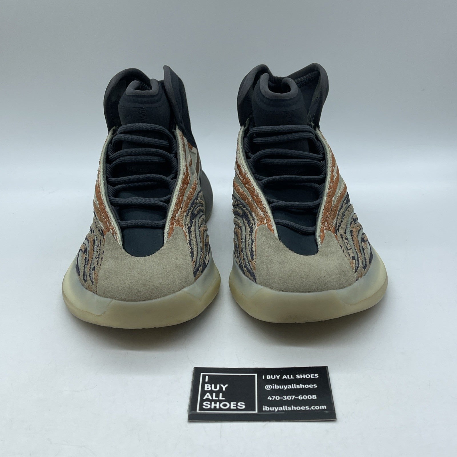 Size 9.5 - adidas Yeezy Quantum Flash Orange Black Brown Suede (GW5314)