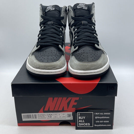 Size 10 - Jordan 1 Retro OG High Shadow 2.0 Grey Black Suede Leather (555088-035
