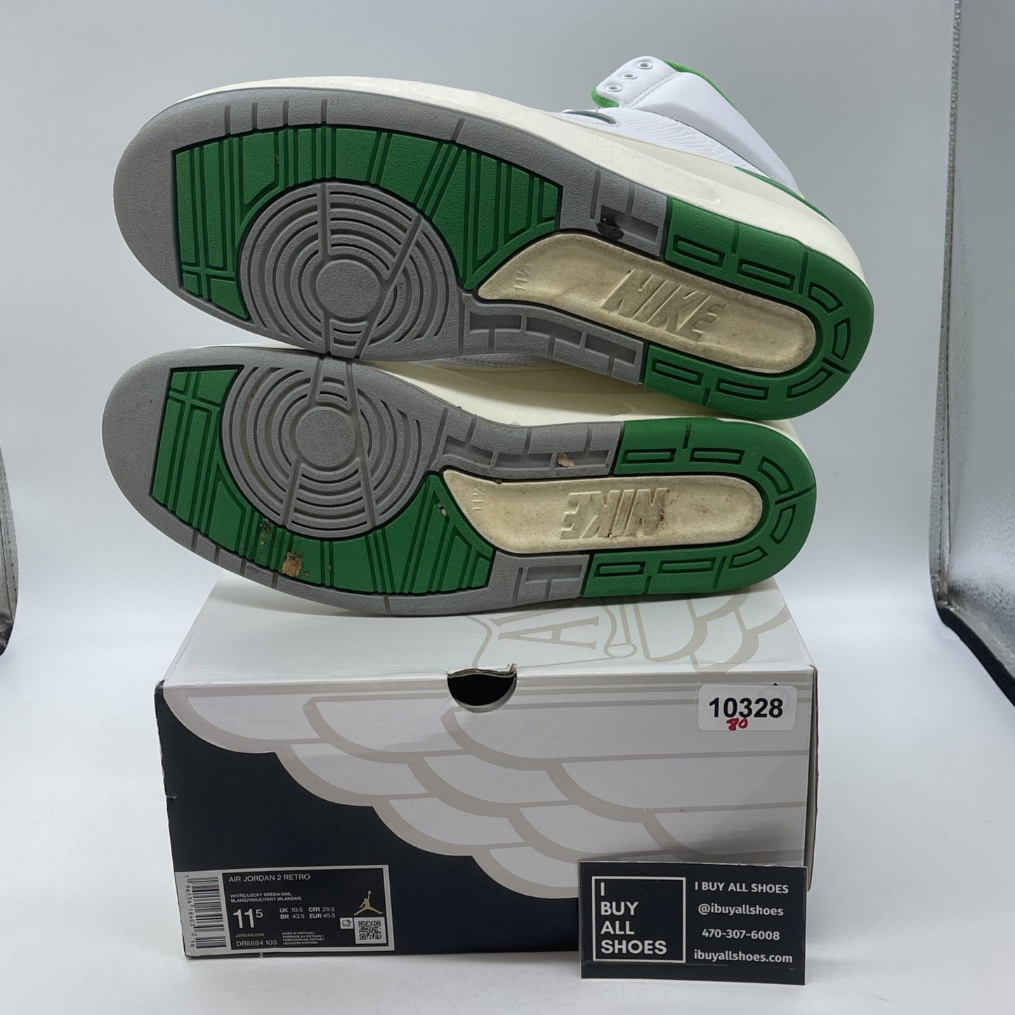 Size 11.5 - Jordan 2 Retro Lucky Green White Leather (DR8884-103)