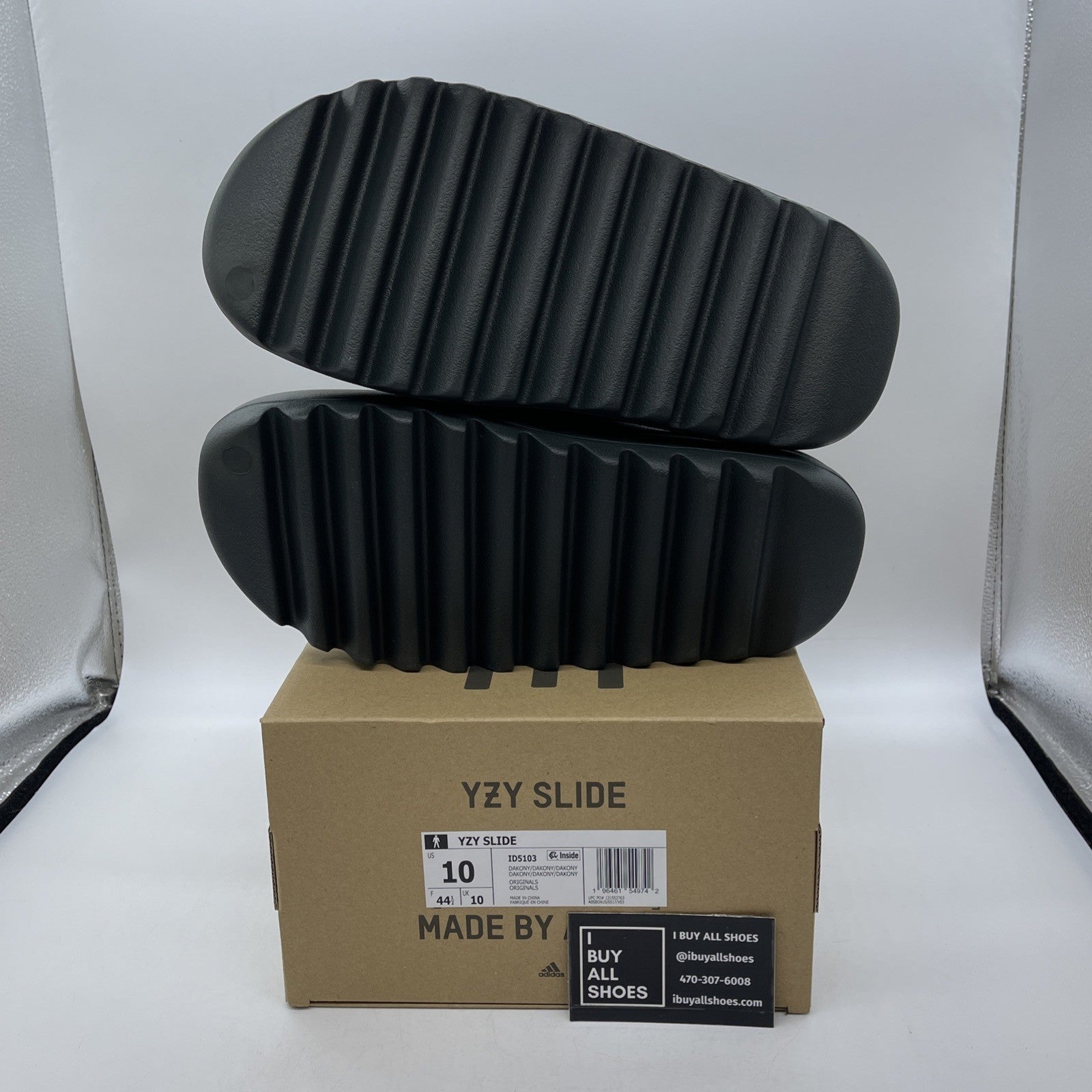 Size 10 - Adidas Yeezy Slide Dark Onyx Black (ID5103)