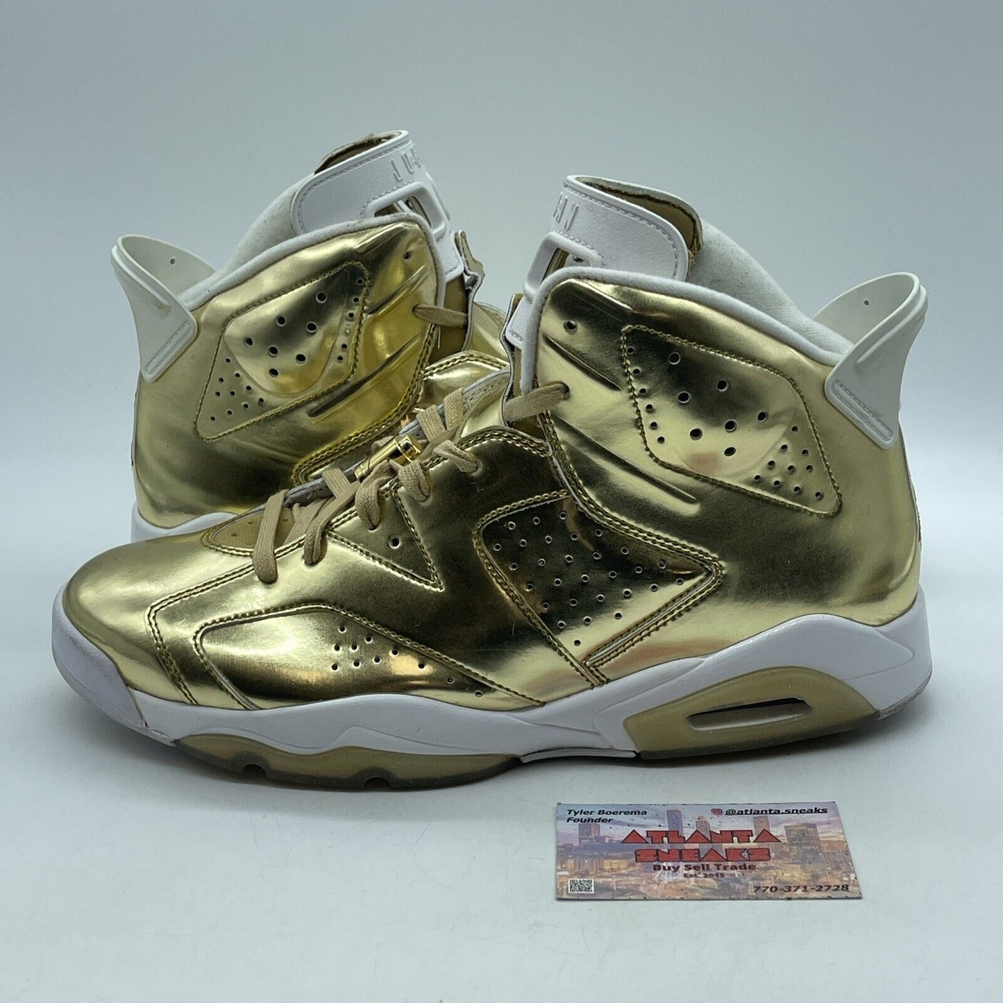 Size 11.5 - Air Jordan 6 Retro Pinnacle Gold White Leather (854271-730)