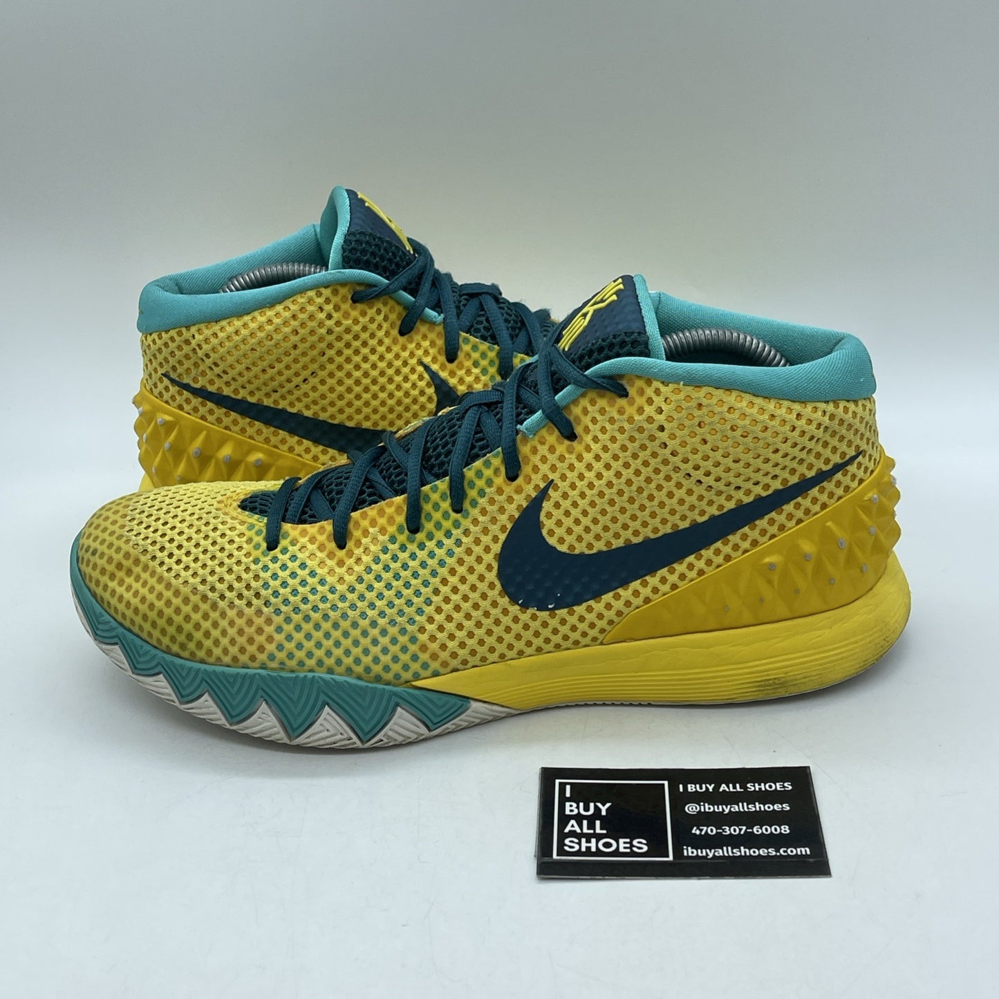 Size 11 - Nike Kyrie 1 Letterman Blue Yellow Suede Leather (705277-737)