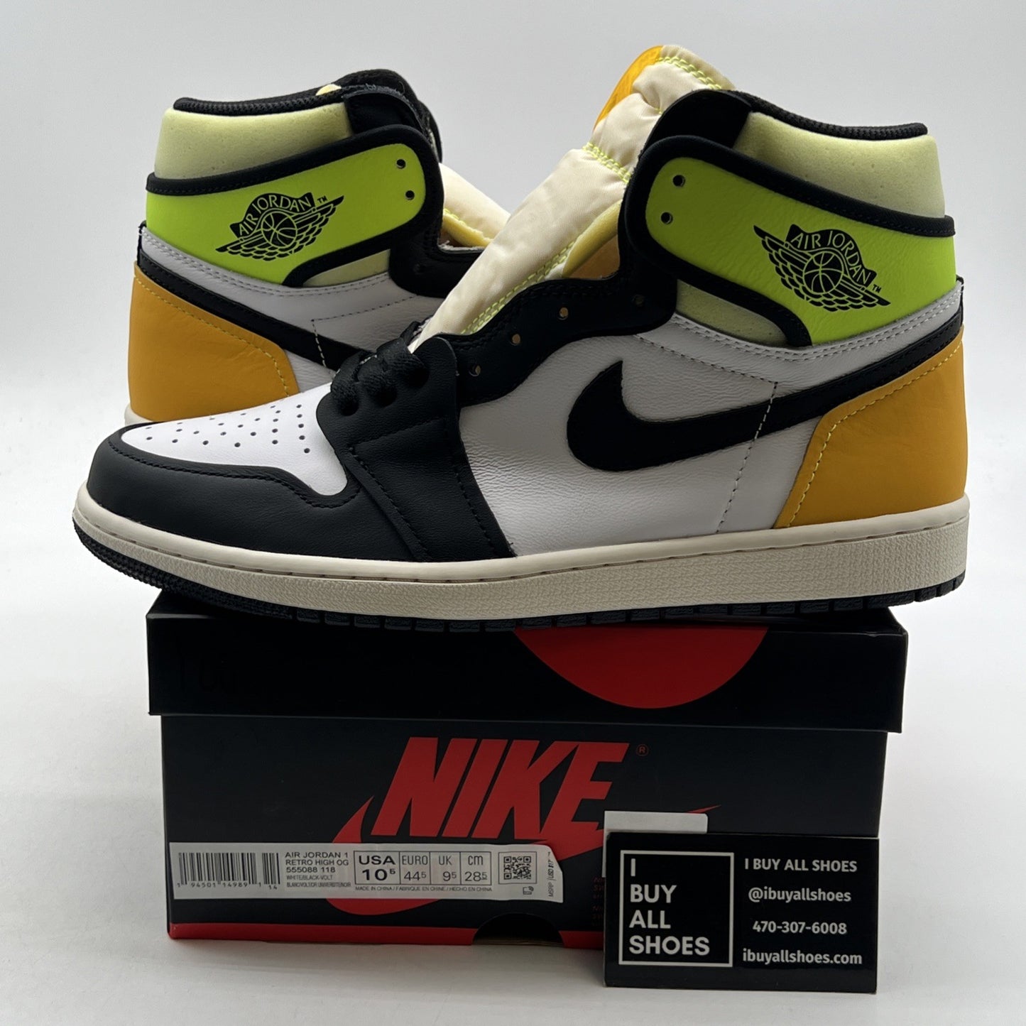Size 10.5 - Air Jordan 1 Retro High OG Volt (555088-118)