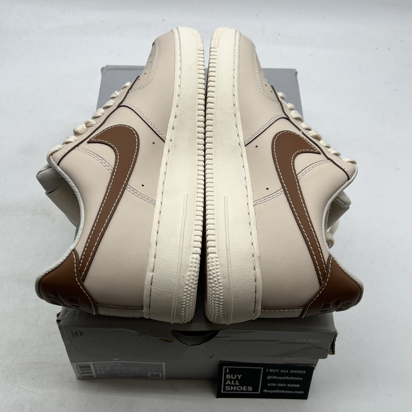 Size 11.5 - Nike Air Force 1 '07 Low Pearl White British Tan (IB8865-221)