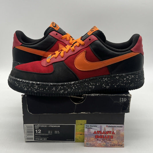 Size 12 - Nike Air Force 1 Premium Red Orange Red Leather (315180-681)