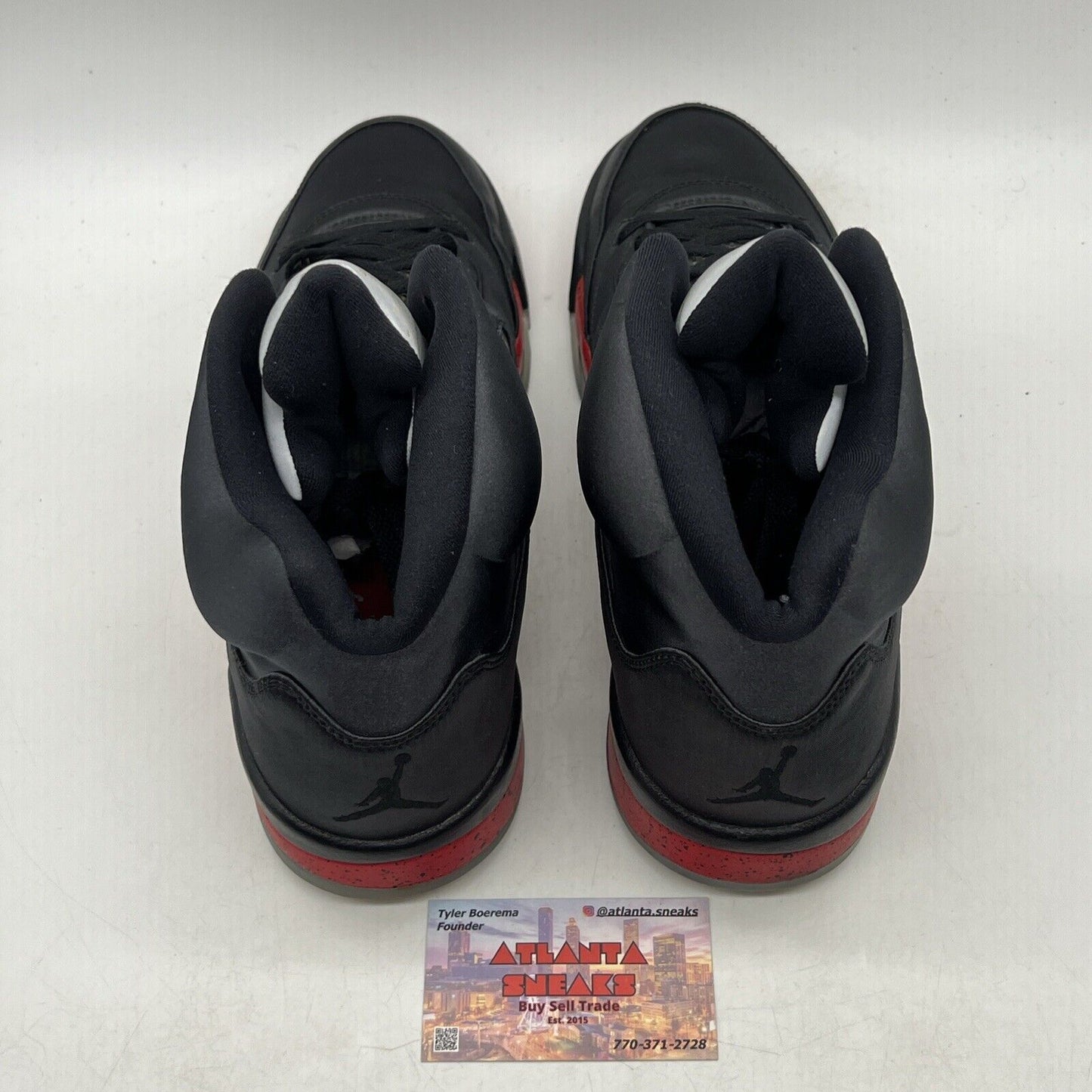 Size 13 - Air Jordan 5 Retro Satin Bred Black Red (136027-006)