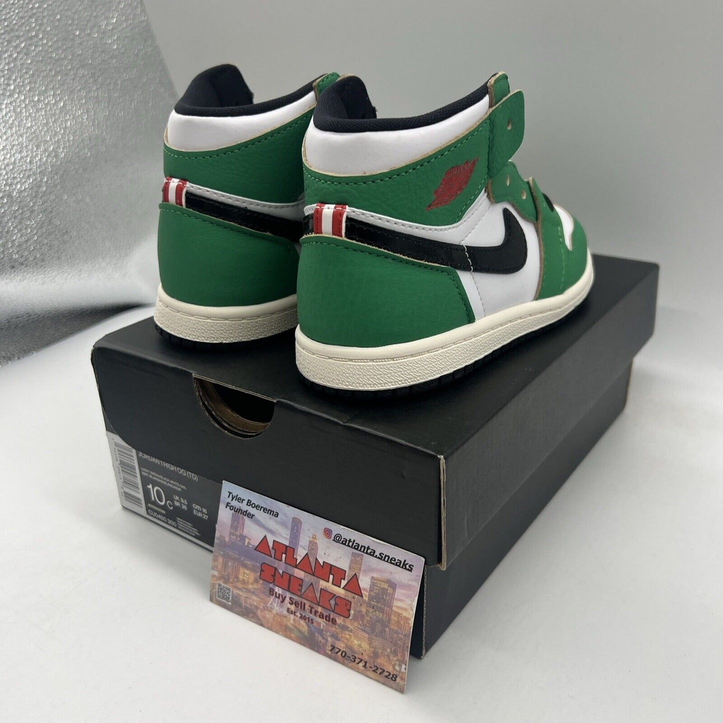 Nike Air Jordan 1 Retro High Lucky Green Baby CU0450-300 Sz 10C Brand New Og All