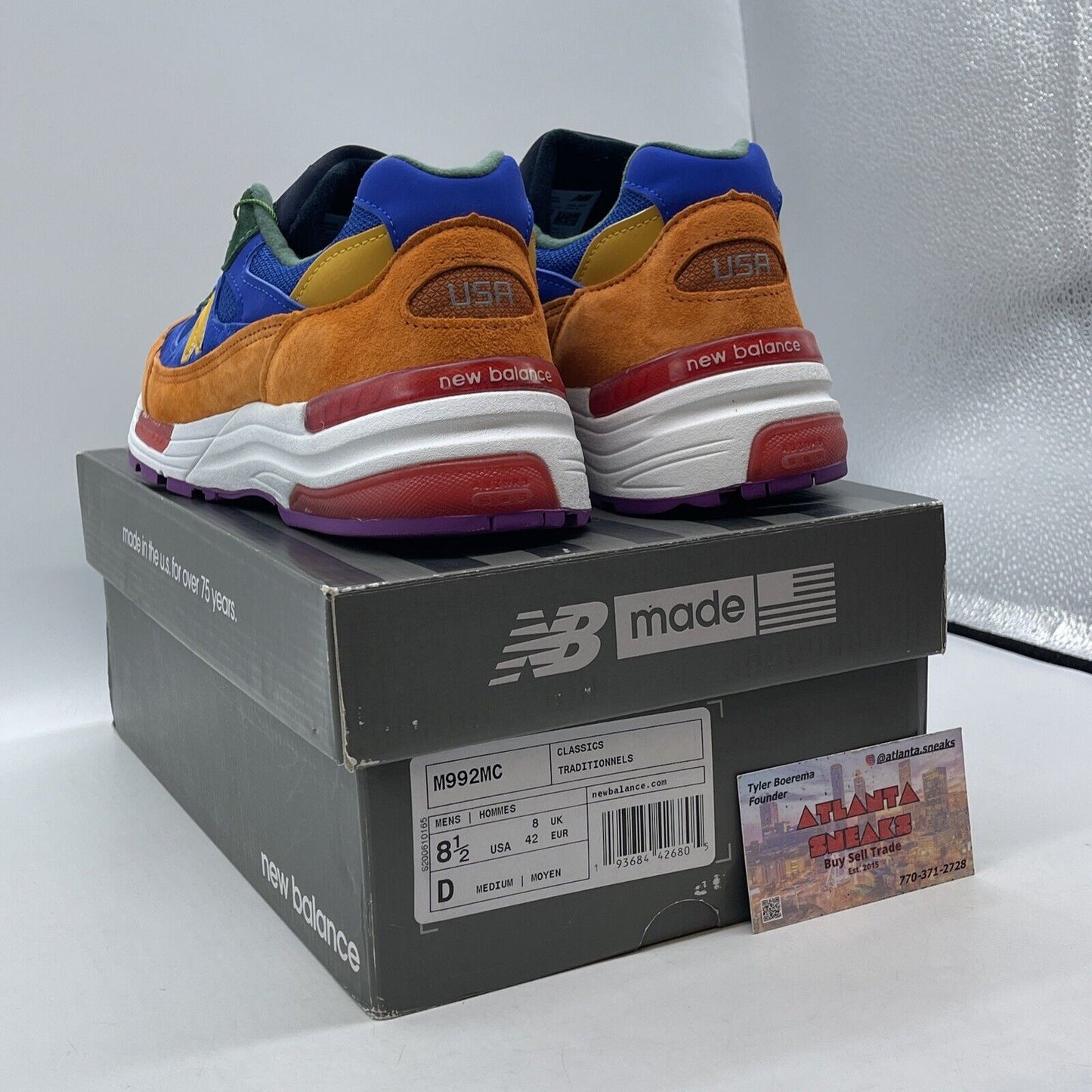 Size 8.5 - New Balance 992 Made in USA Multi-Color Suede Leather (M992MC)