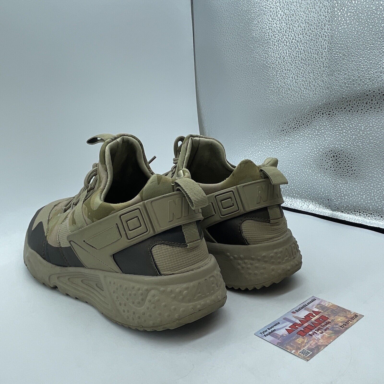 Size 12 - Nike Air Huarache Utility Khaki Brown Green (806807-200)