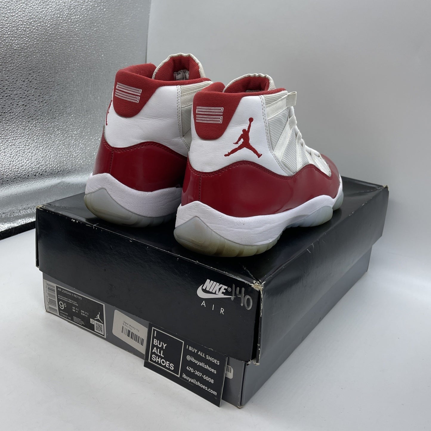 Size 9.5 - Jordan 11 Retro High Cherry Red White Suede Leather (CT8012-116)