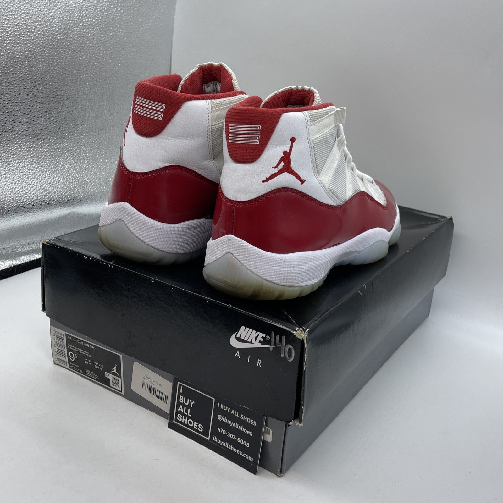 Size 9.5 - Jordan 11 Retro High Cherry Red White Suede Leather (CT8012-116)