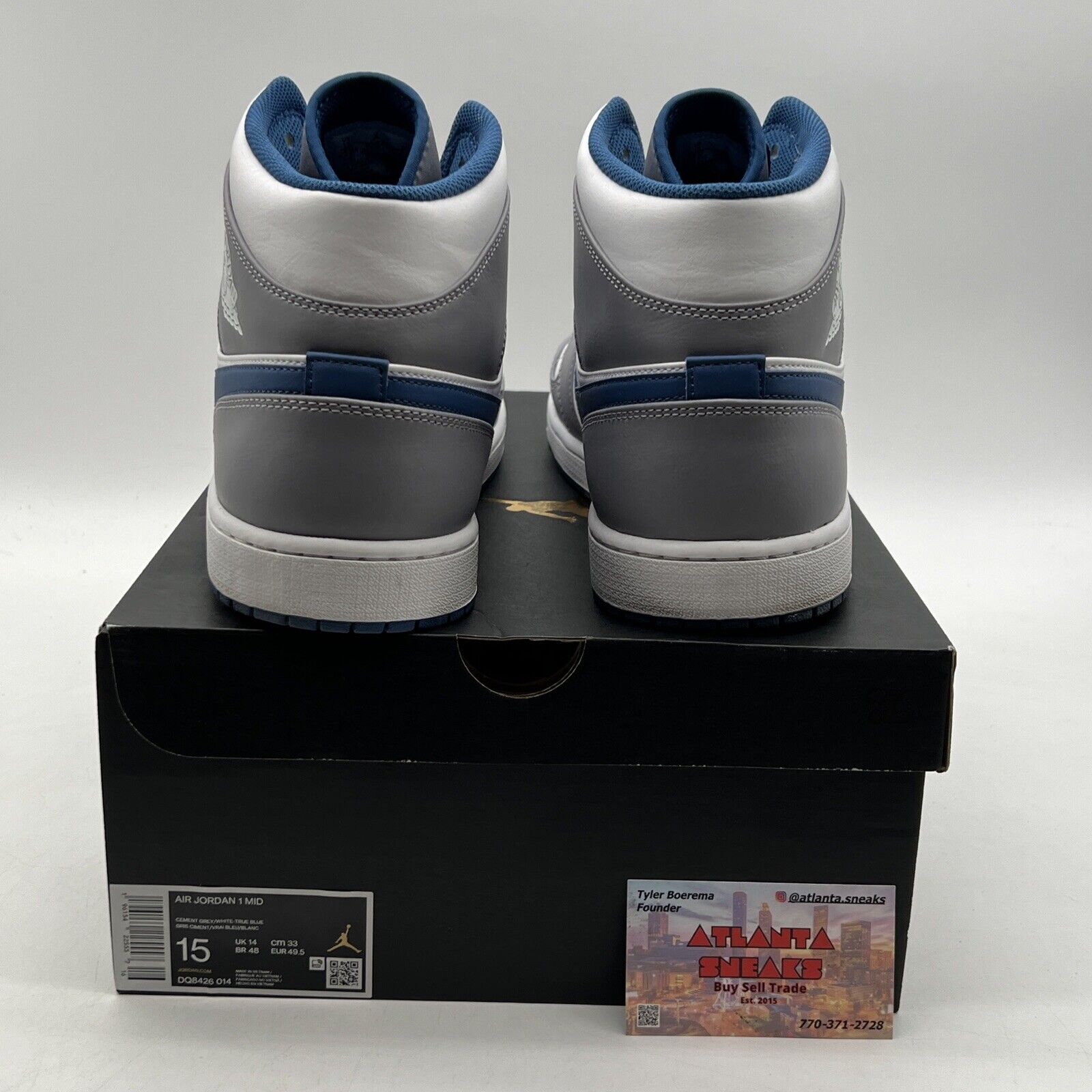 Size 15 - Jordan 1 Mid Cement True Blue (DQ8426-014)