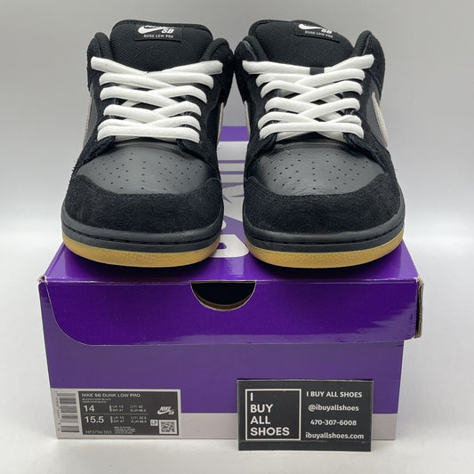 Size 14 - Nike Dunk Pro SB Low Black White Gum Suede Leather (HF3704-003)