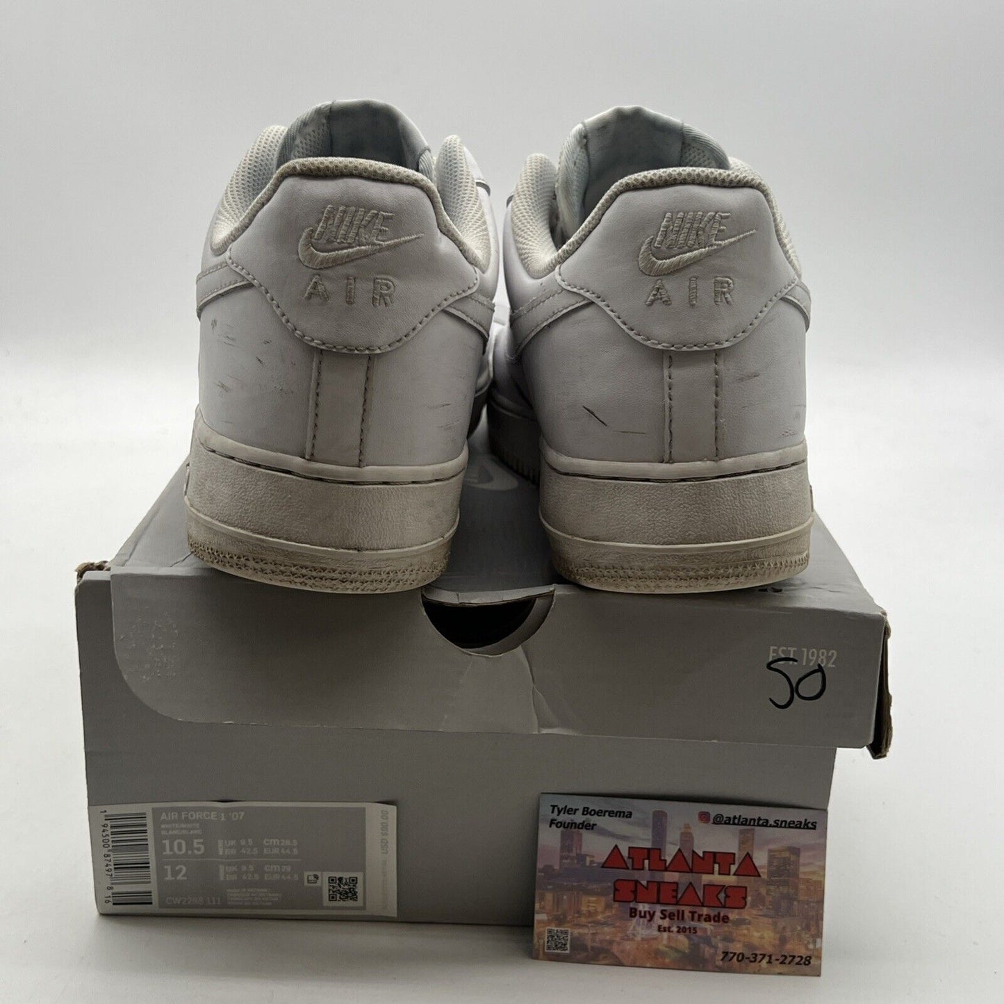 Size 10.5 - Nike Air Force 1 '07 Low Triple White (CW2288-111)