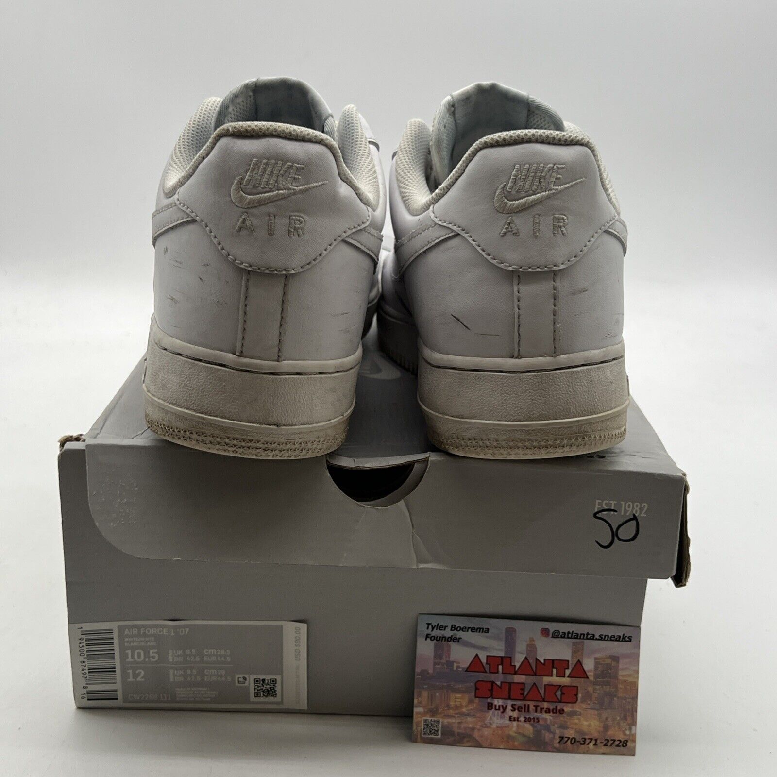 Size 10.5 - Nike Air Force 1 '07 Low Triple White (CW2288-111)