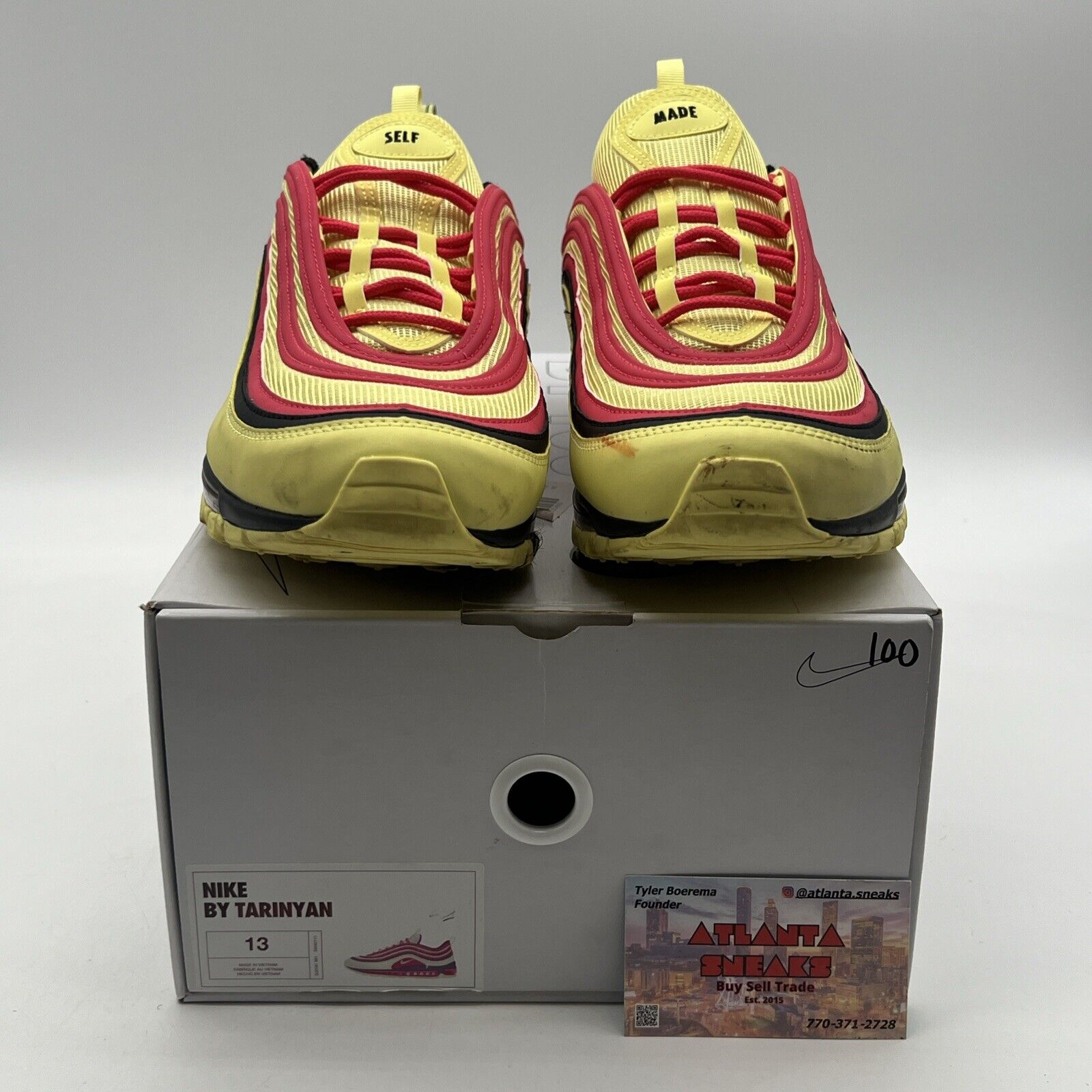 Size 13 - Nike Air Max 97 ID By You (DJ3181-XXX) Red Yellow Black