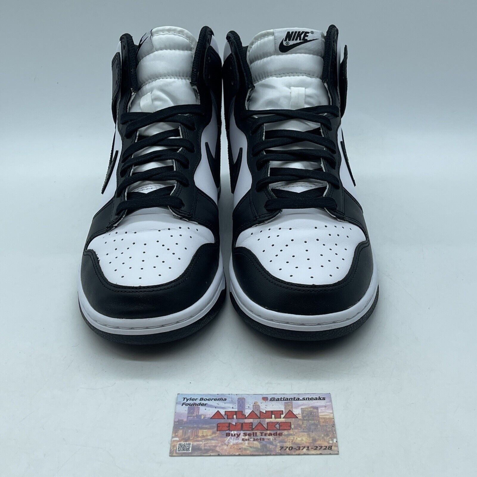 Size 8.5 - Nike Dunk High Black White Leather (DD1399-105)