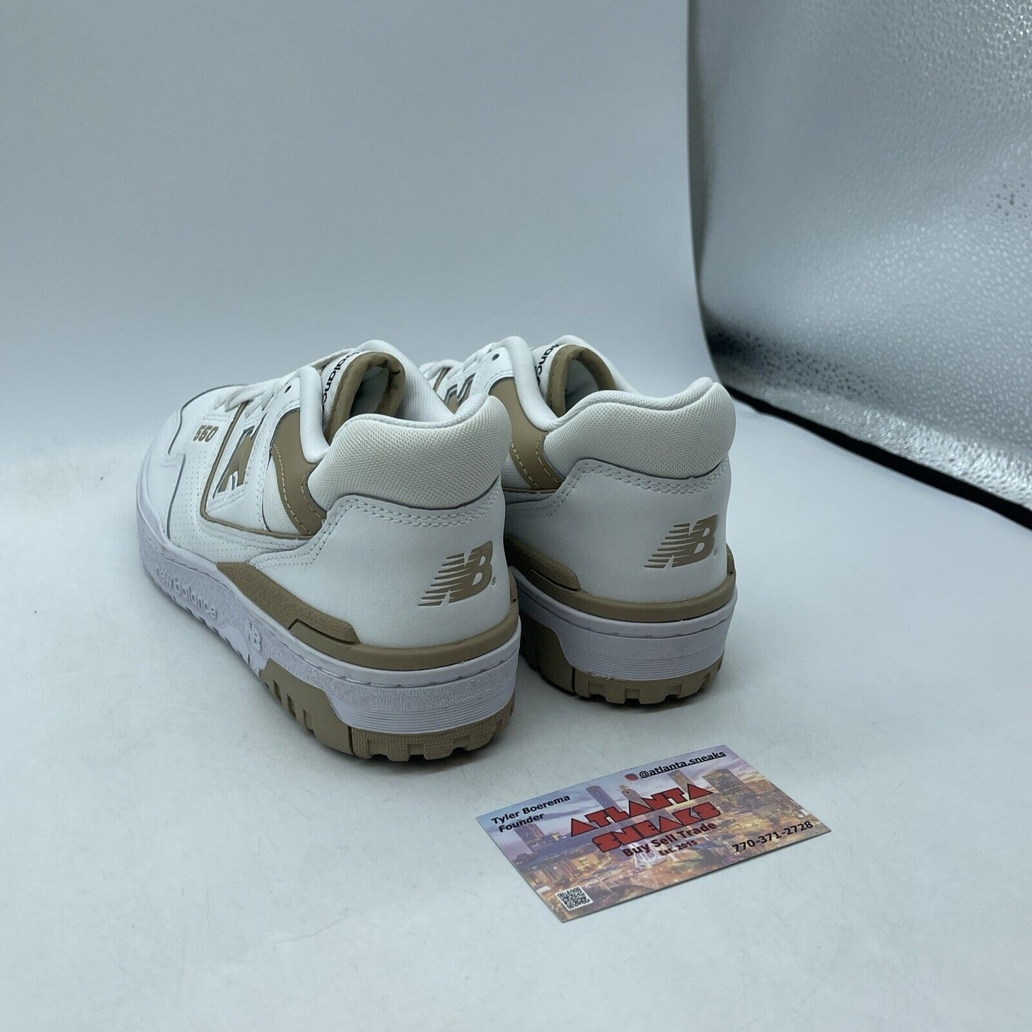 Size 9.5W - New Balance 550 White Incense White Brown Leather (BBW550BT)