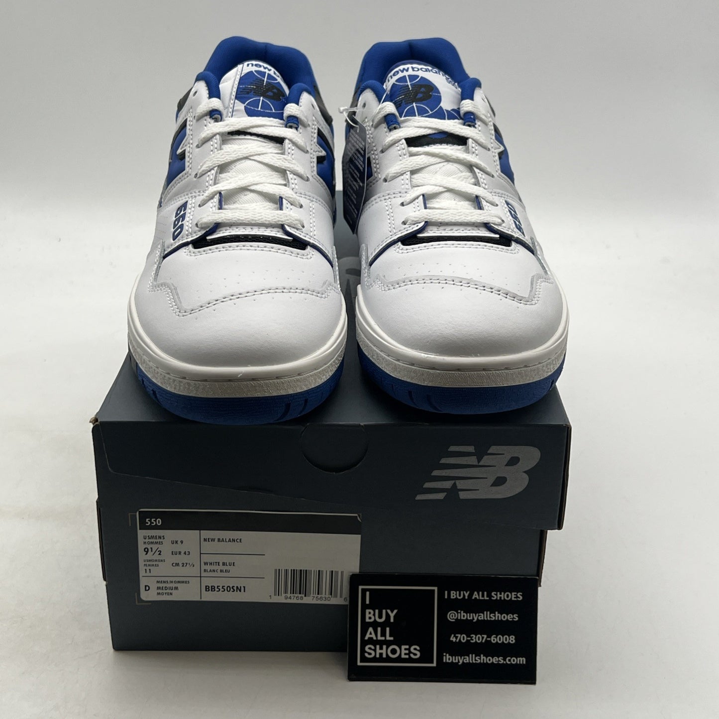 Size 9.5 - New Balance 550 White Team Royal (BB550SN1)