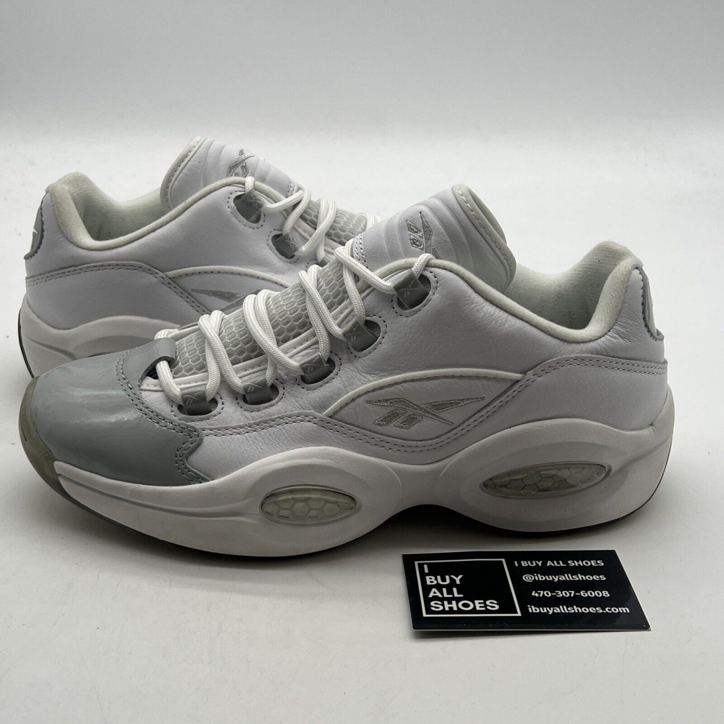 Size 8 - Reebok Question Low White Grey (GZ0366)