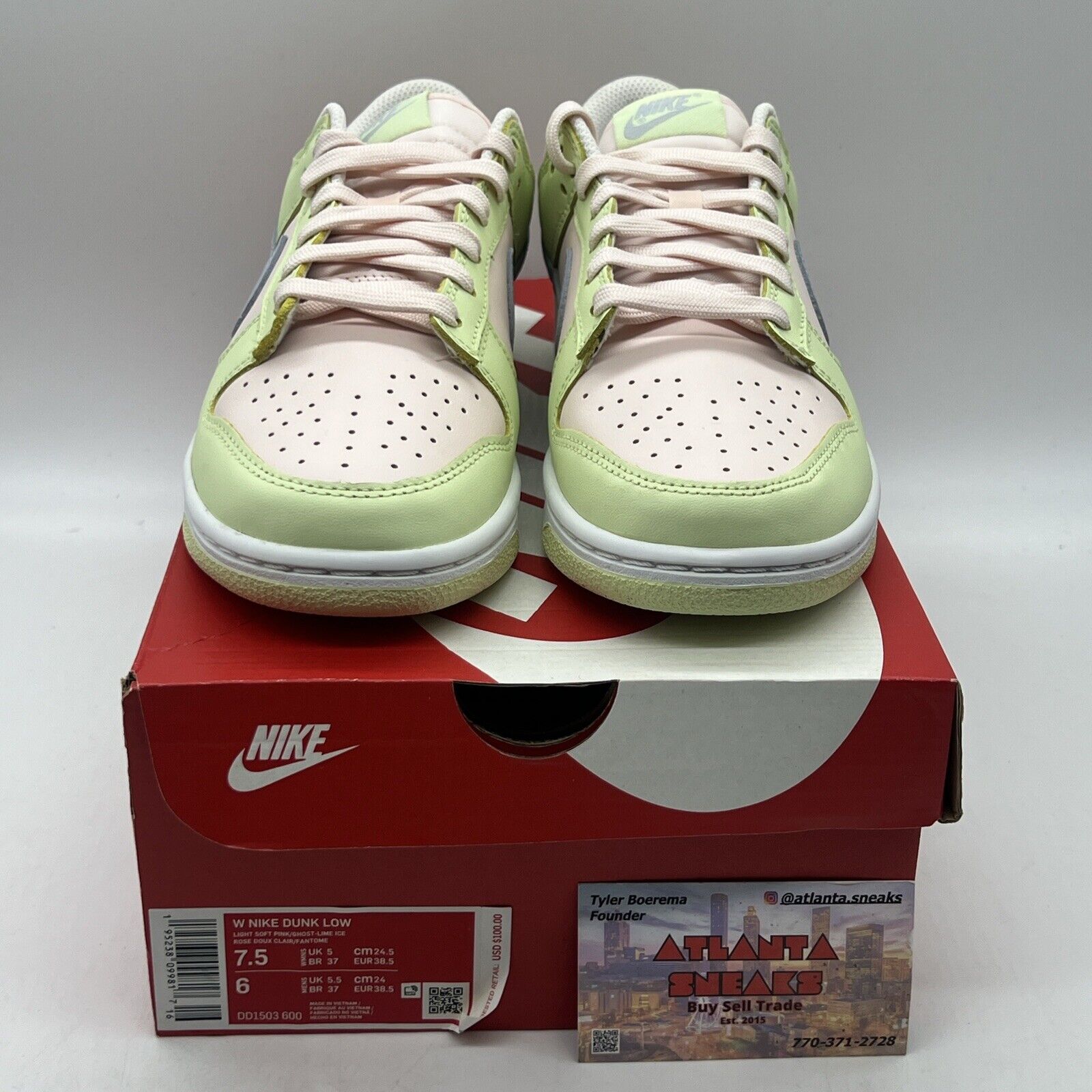 Nike Dunk Low Lace Up Womens Size 7.5 DD1503-600 Lime Ice Brand New Og All DS