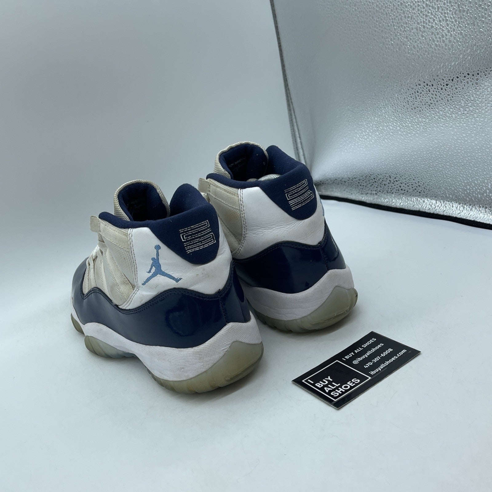 Size 8.5 - Jordan 11 Retro High Win Like '82 Blue White Leather (378037-123)