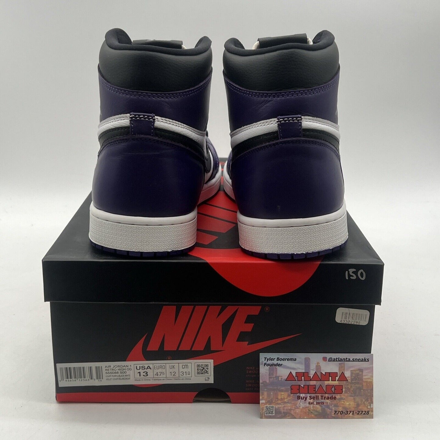 Size 13 - Jordan 1 Retro OG High Court Purple 2.0 Black White  (555088-500)