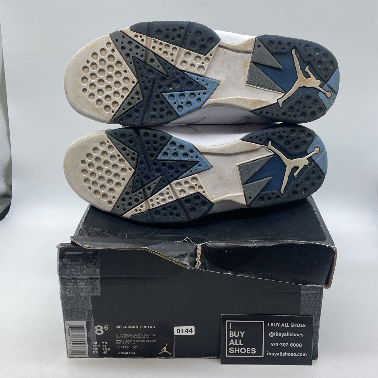 Size 8.5 - Air Jordan 7 Retro 2015 French Blue White Leather (304775-107)