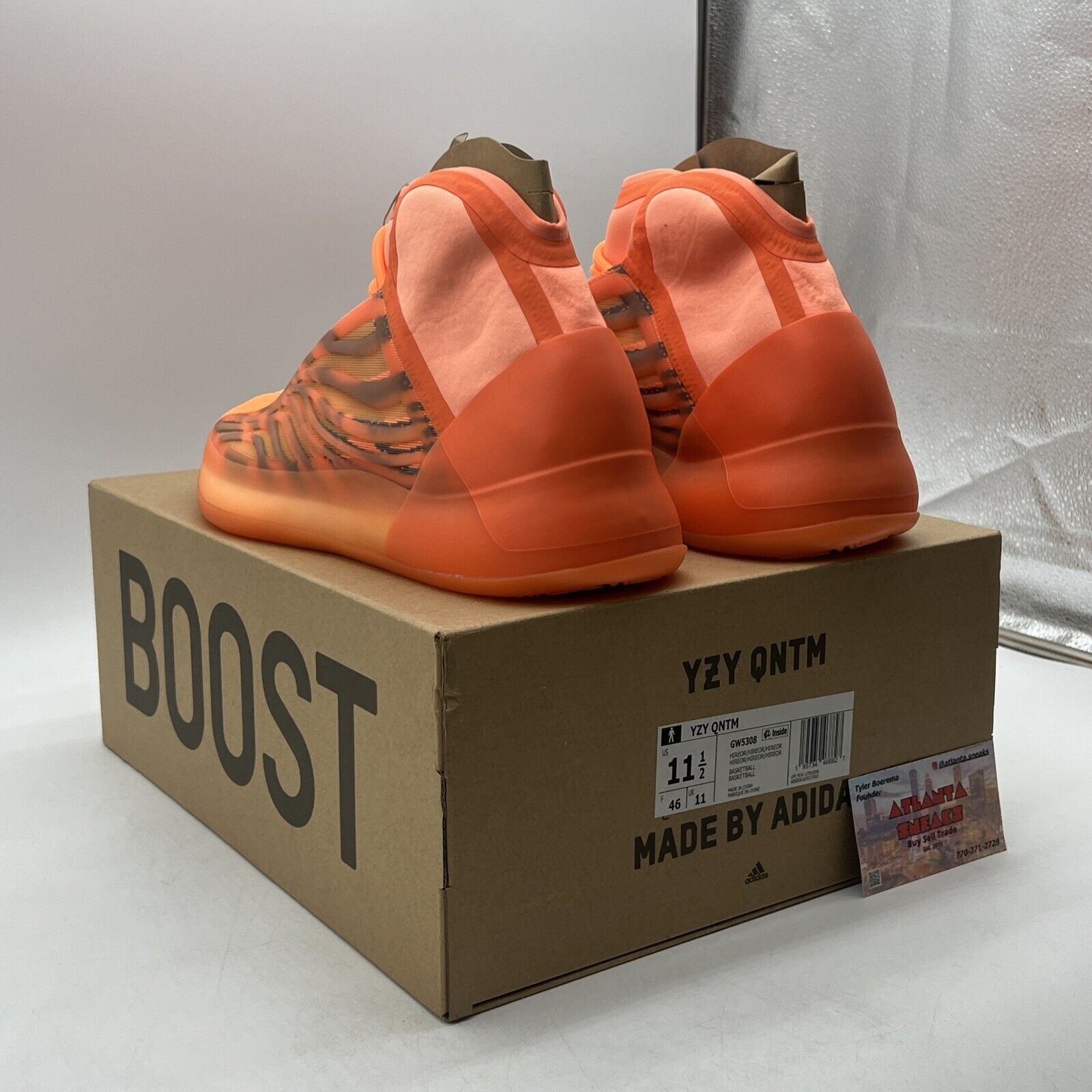 Size 11.5 - adidas Yeezy Quantum Hi-Res Orange Suede (GW6308)