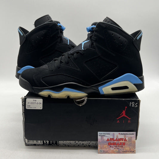 Size 12 - Air Jordan 6 Retro UNC Black Blue Suede (384664-006)