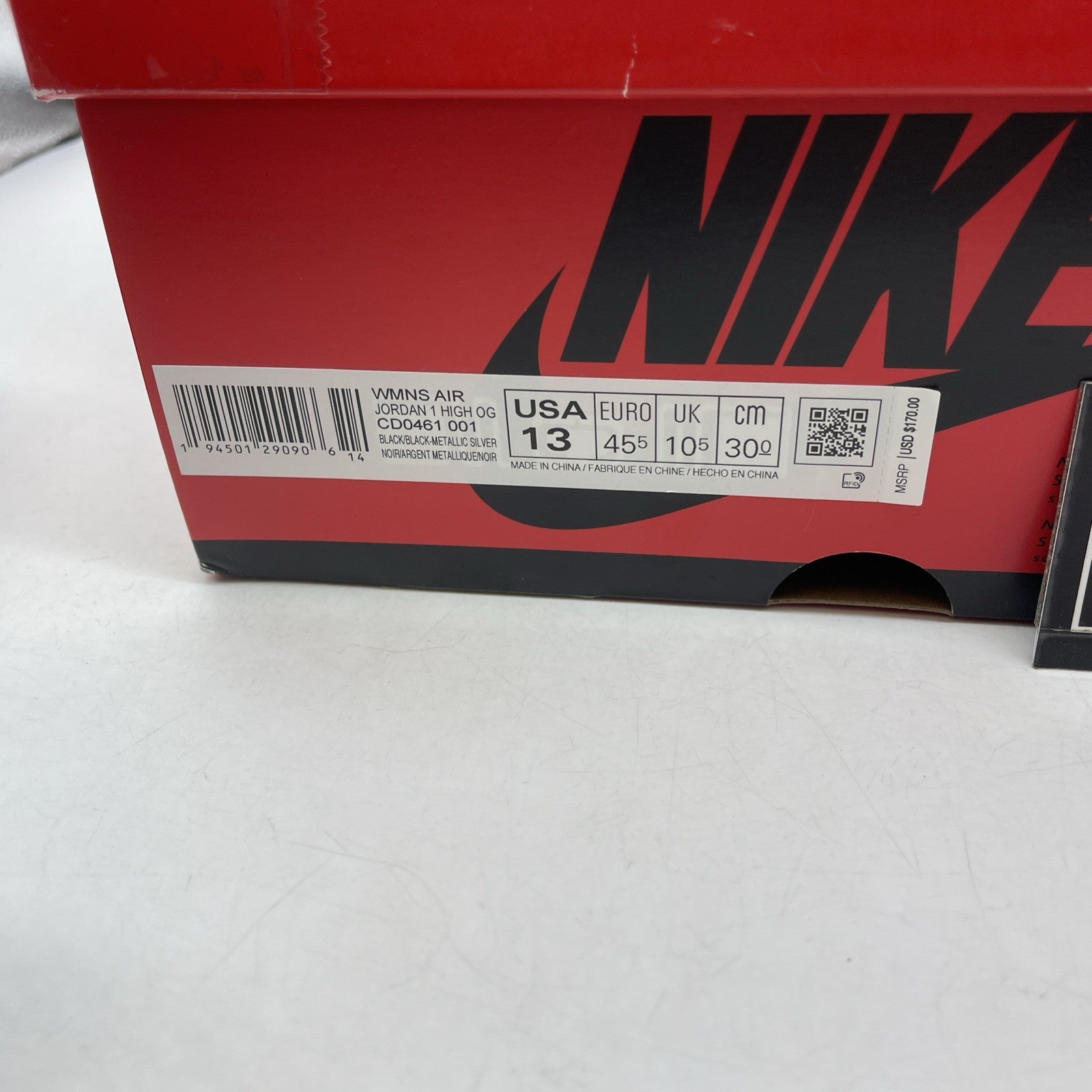 Size 13 - Air Jordan 1 High OG Metallic Silver (CD0461-001)