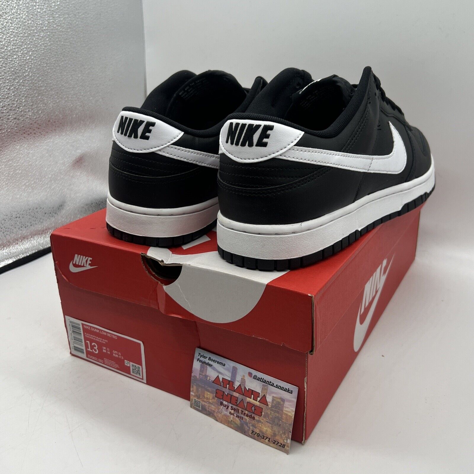 Size 13 - Nike Dunk Low Black Panda 2.0 Brand New Og All