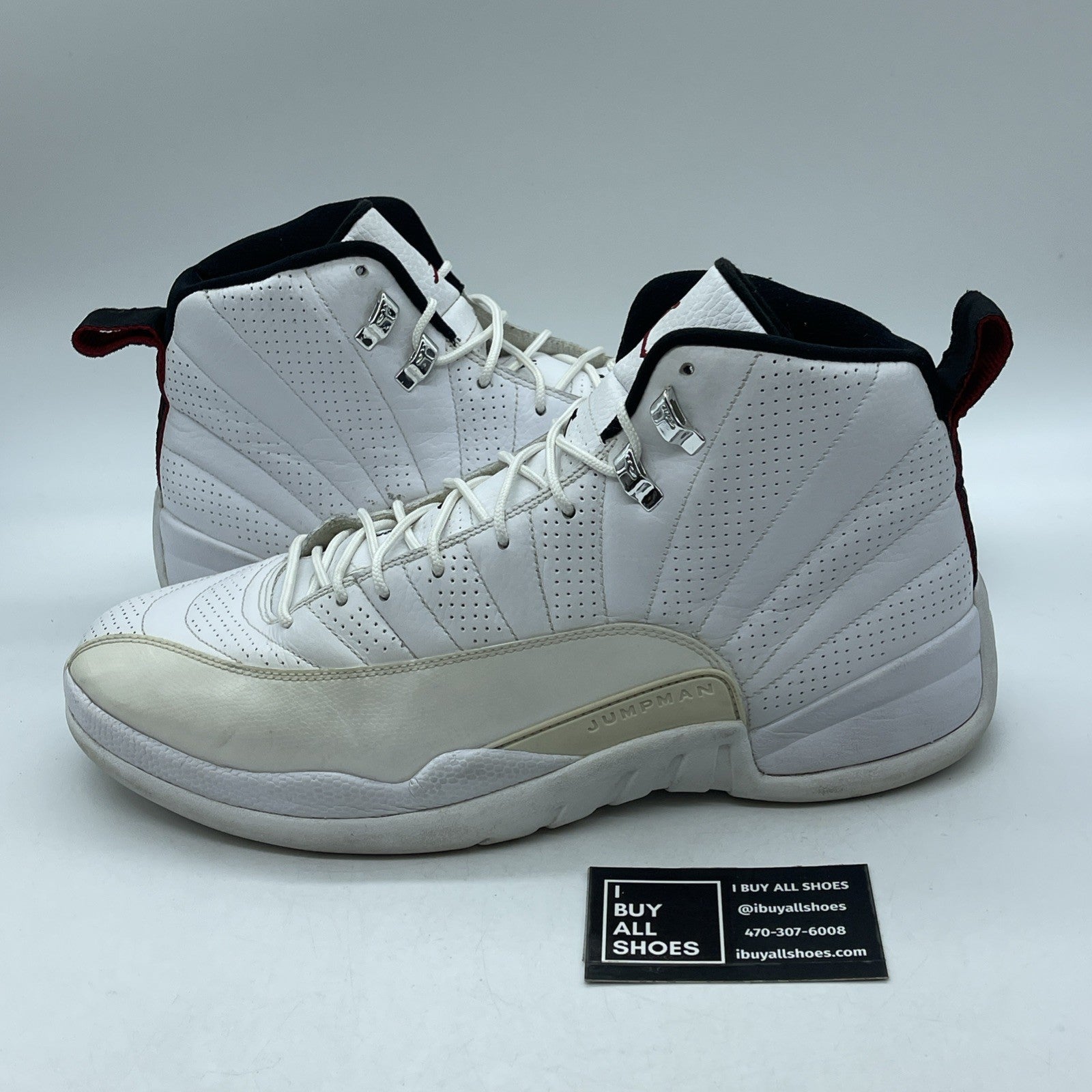Size 13 - Air Jordan 12 Retro Rising Sun White Black Leather (130690-163)