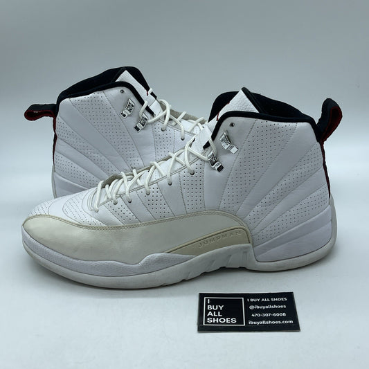 Size 13 - Air Jordan 12 Retro Rising Sun White Black Leather (130690-163)