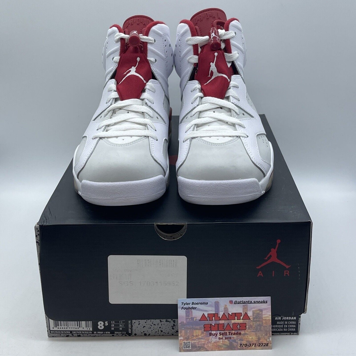 Size 8.5 - Air Jordan 6 Retro Alternate White Red Leather (384664-113)