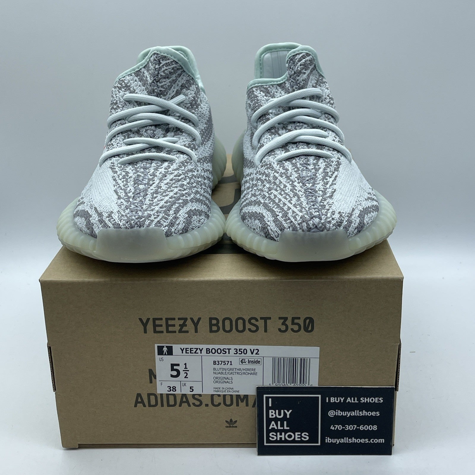 Size 5.5 - adidas Yeezy Boost 350 V2 Low Blue Tint Suede (B37571)