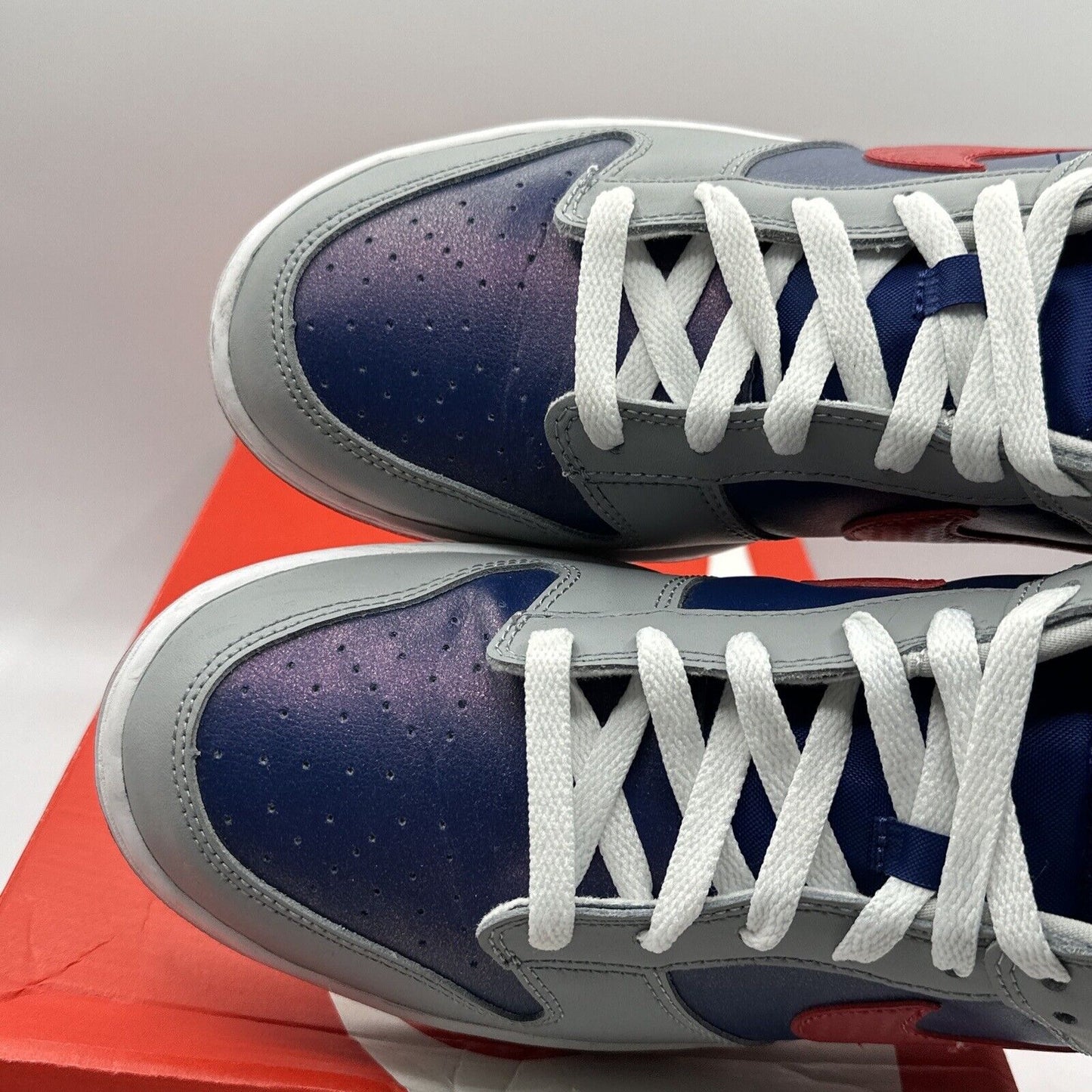 Size 11 - Nike Dunk Low Retro Samba 2020 Red White Blue USA grey Leather OG All