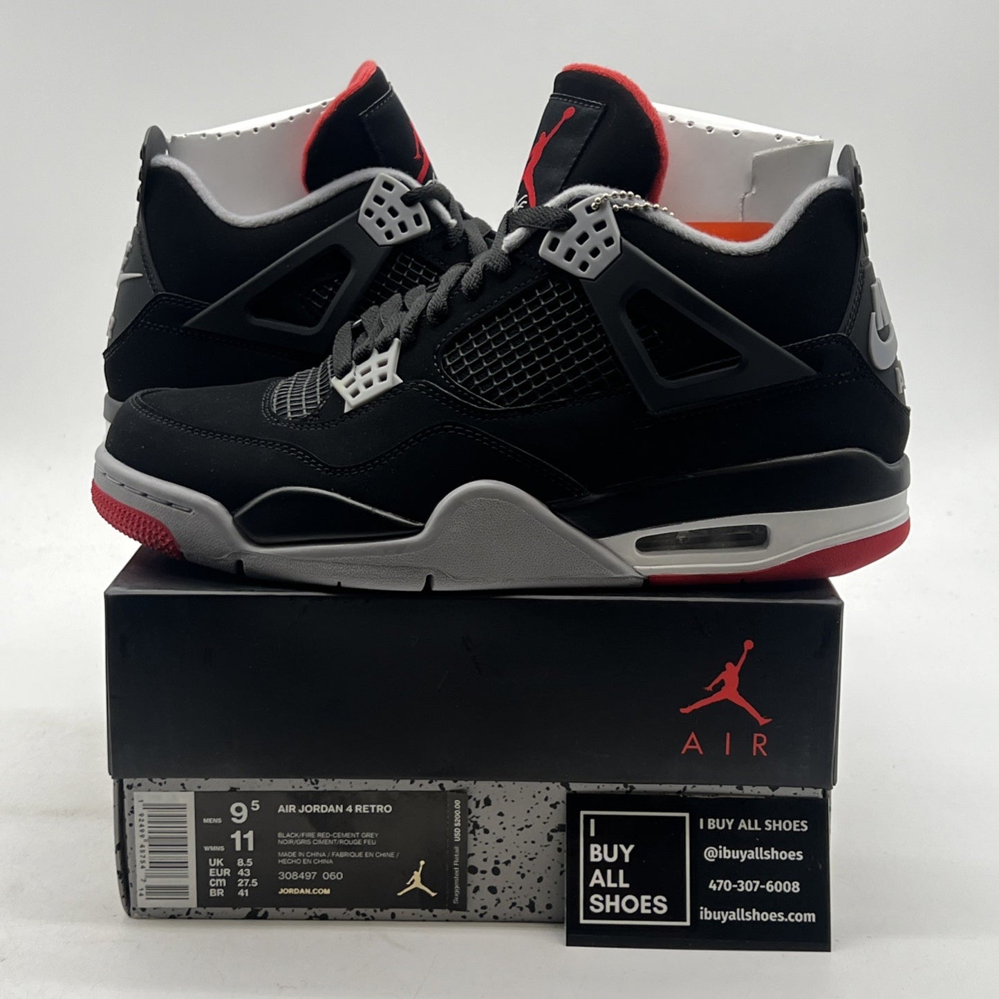 Size 9.5 - Air Jordan 4 Retro OG Mid Bred 2019 (308497-060)