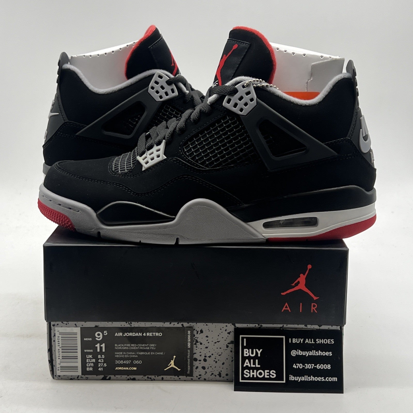 Size 9.5 - Air Jordan 4 Retro OG Mid Bred 2019 (308497-060)