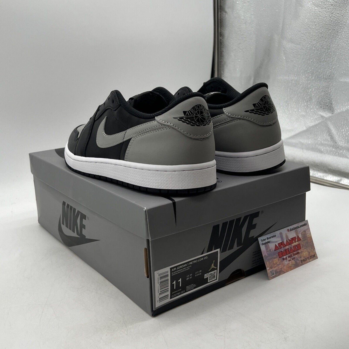 Size 11 - Air Jordan 1 Retro OG 2024 Low Shadow Grey Leather  (CZ0790-003)