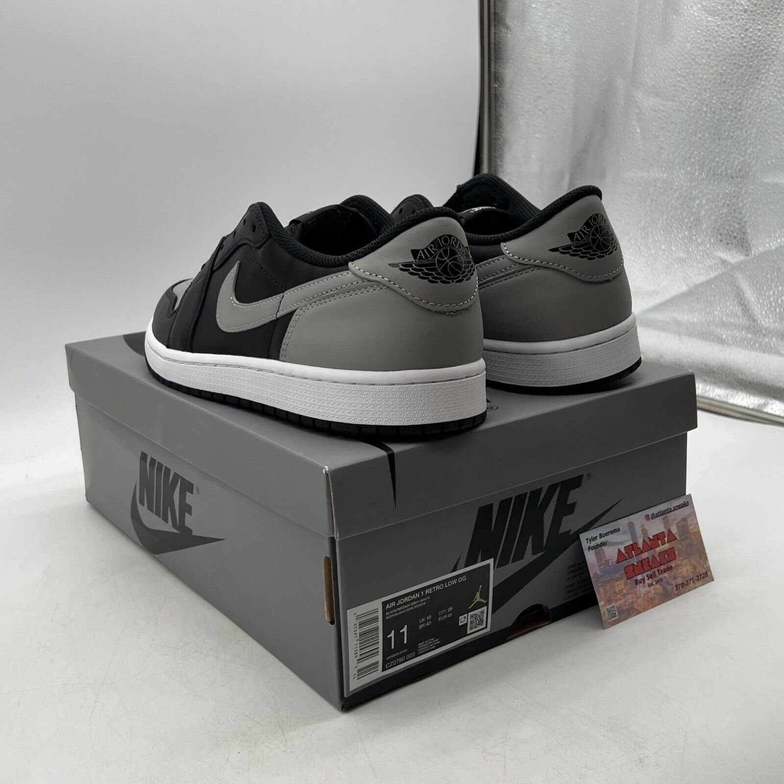 Size 11 - Air Jordan 1 Retro OG 2024 Low Shadow Grey Leather  (CZ0790-003)
