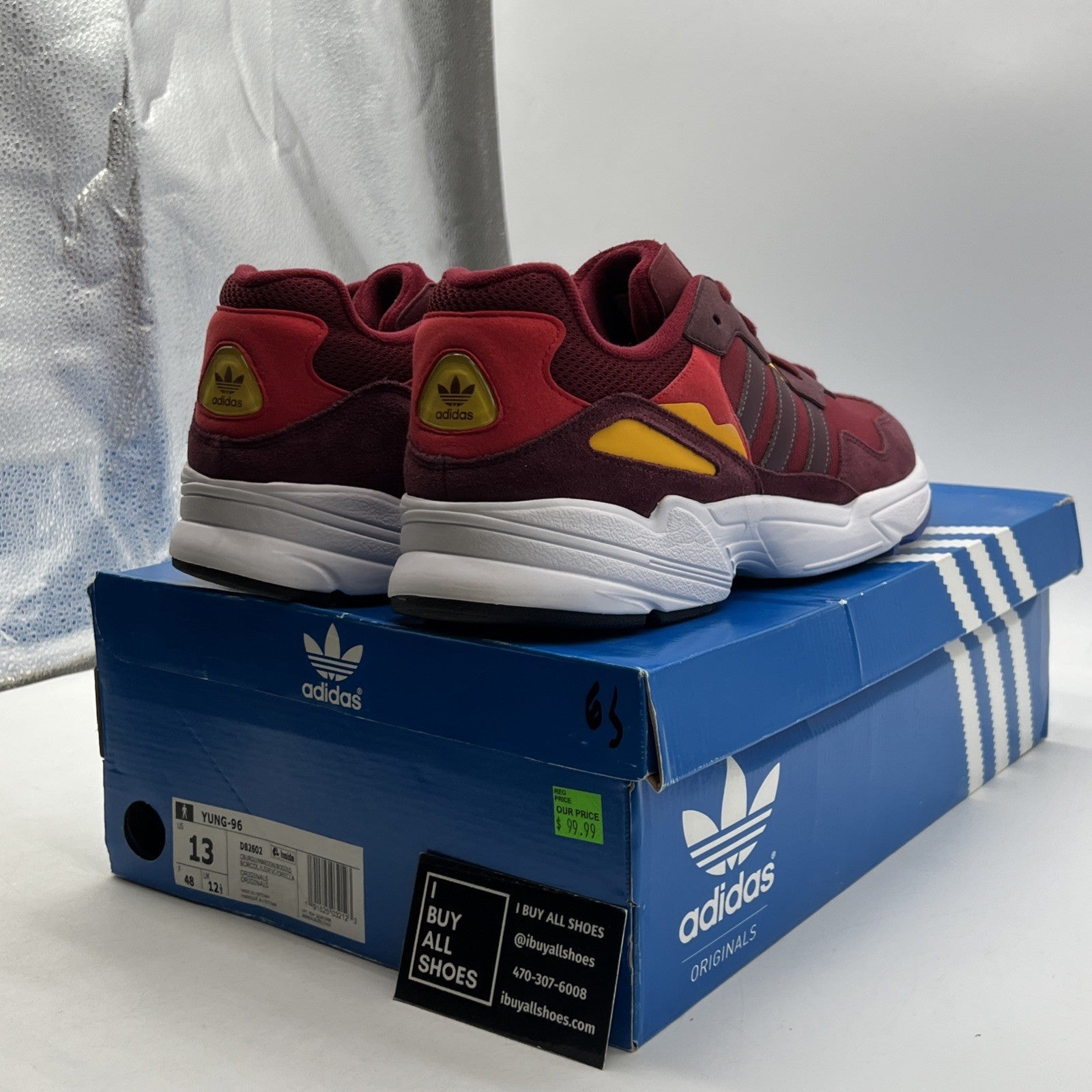 Size 13 - Adidas Yung-96 Collegiate Burgundy (DB2602)