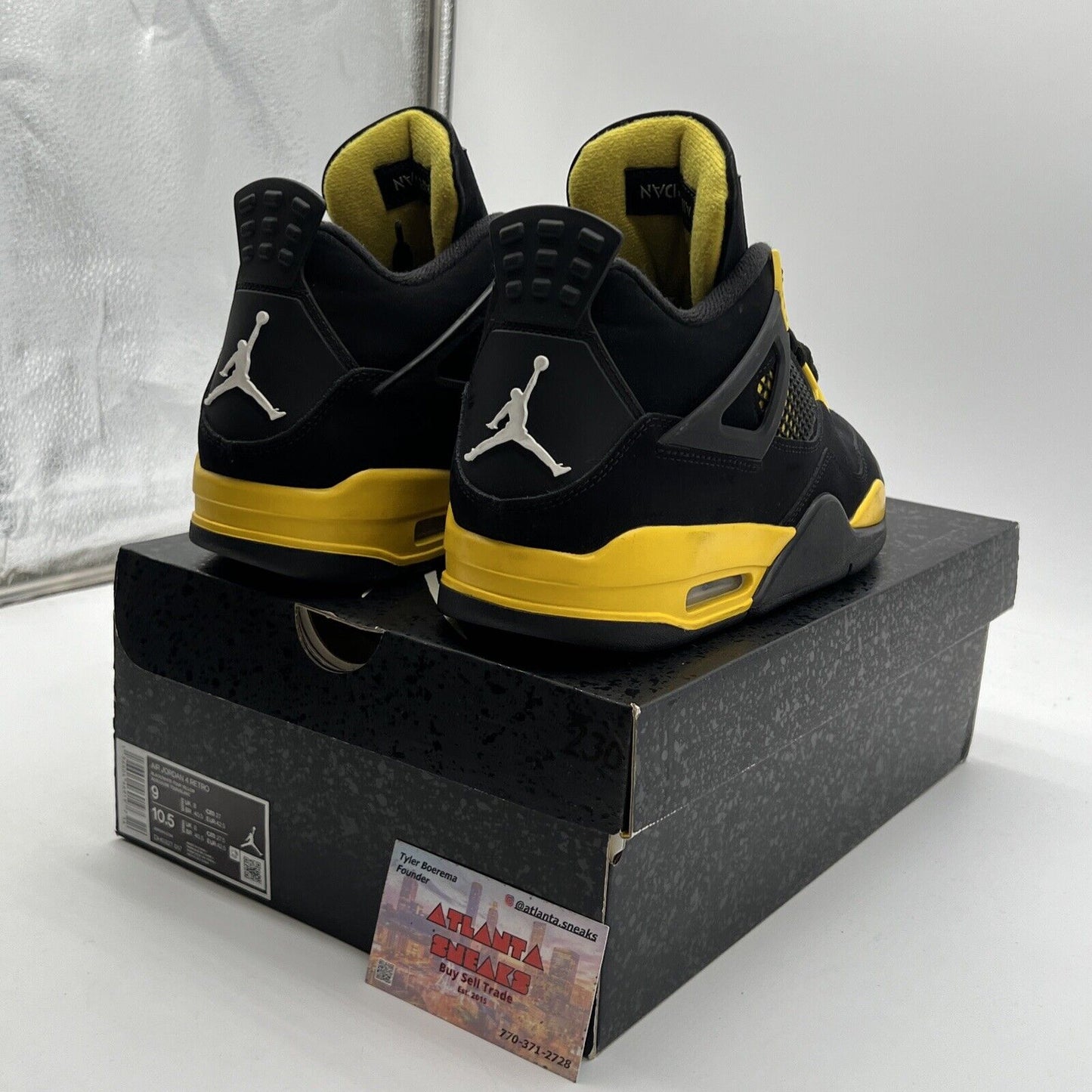 Size 9 - Air Jordan 4 Retro Thunder Black Suede Yellow (DH6927-017)