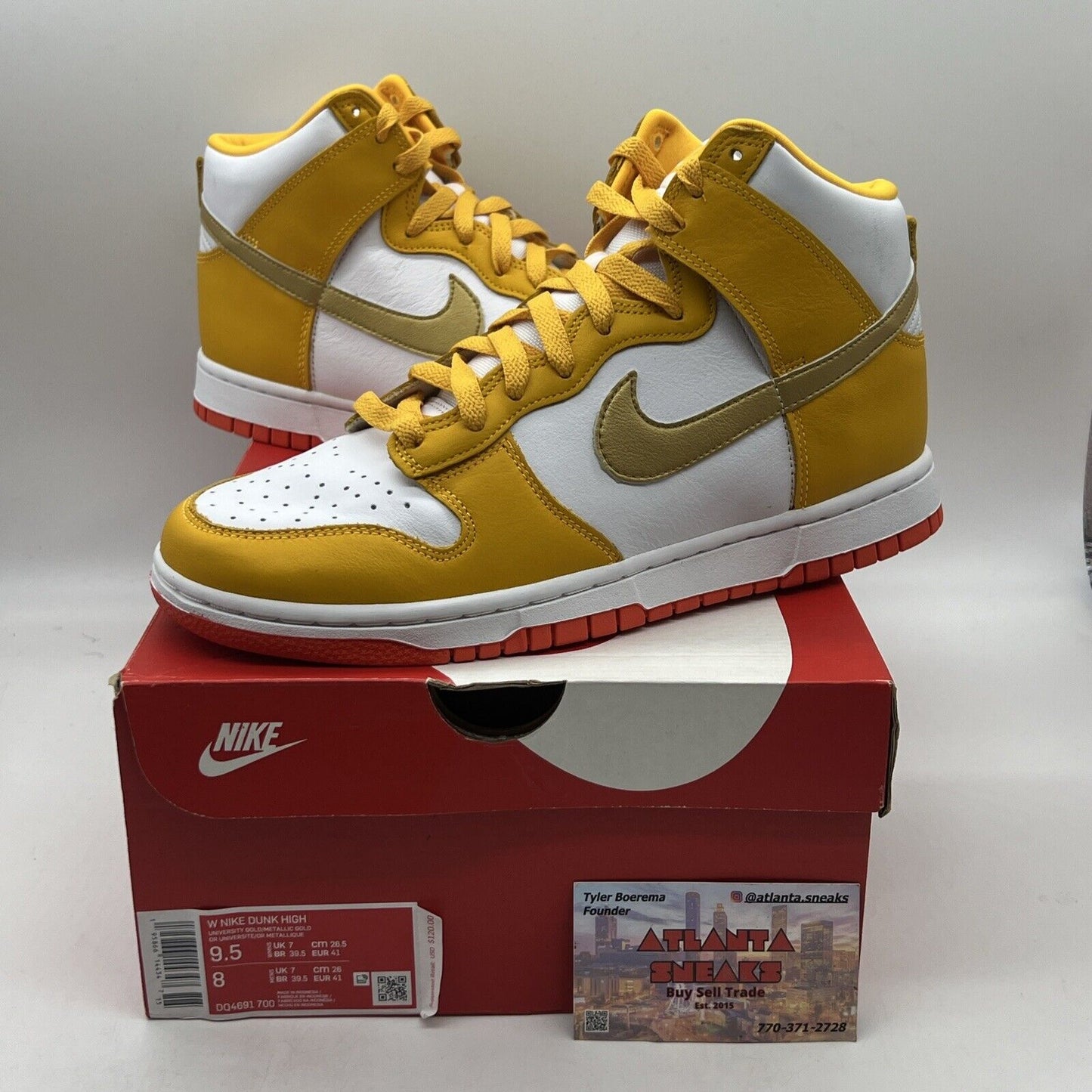 Size 9.5 - Nike Dunk High University Gold Orange 2021 - DQ4691-700