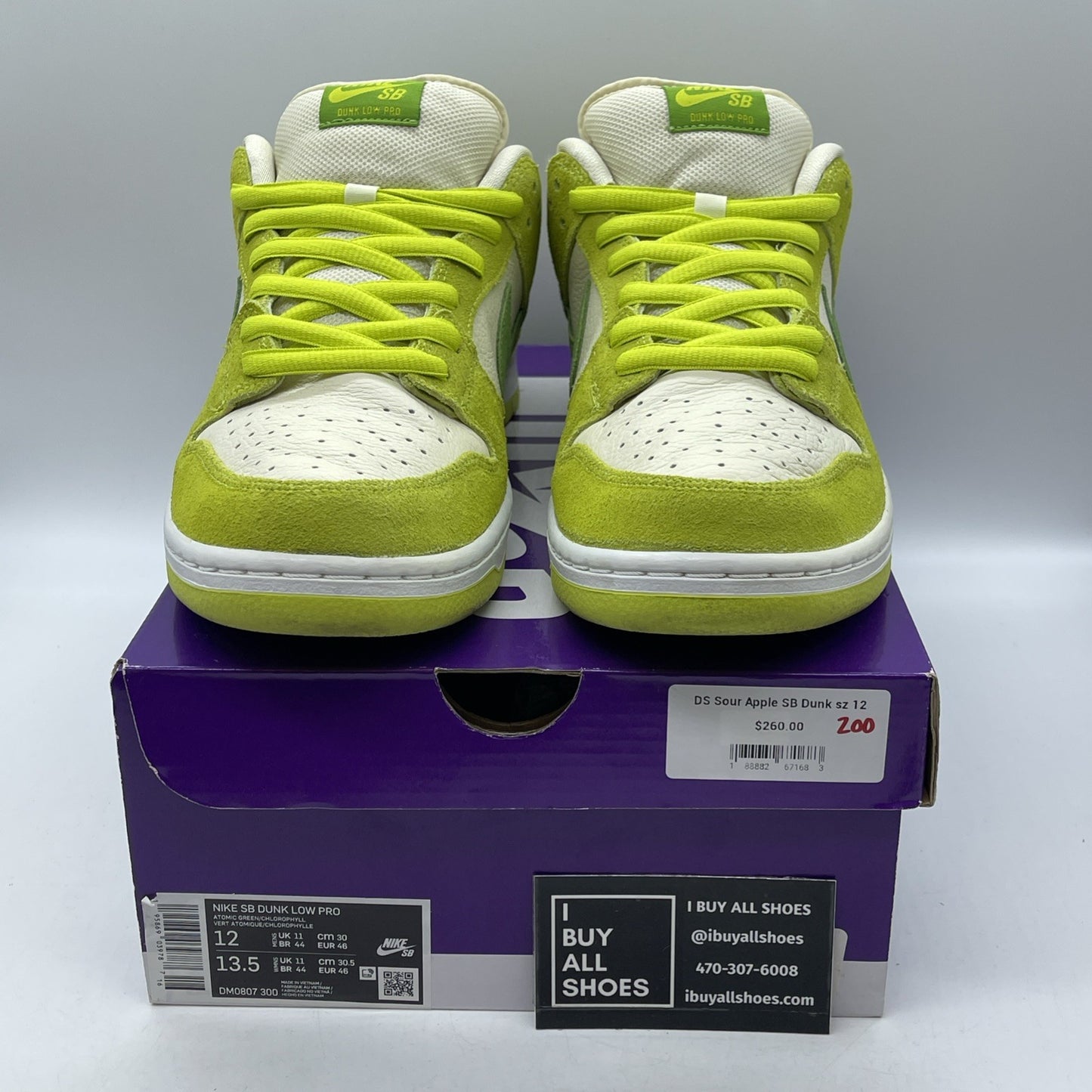 Size 12 - Nike Dunk Pro SB Low Fruity Pack - Green Apple Suede (DM0807-300)