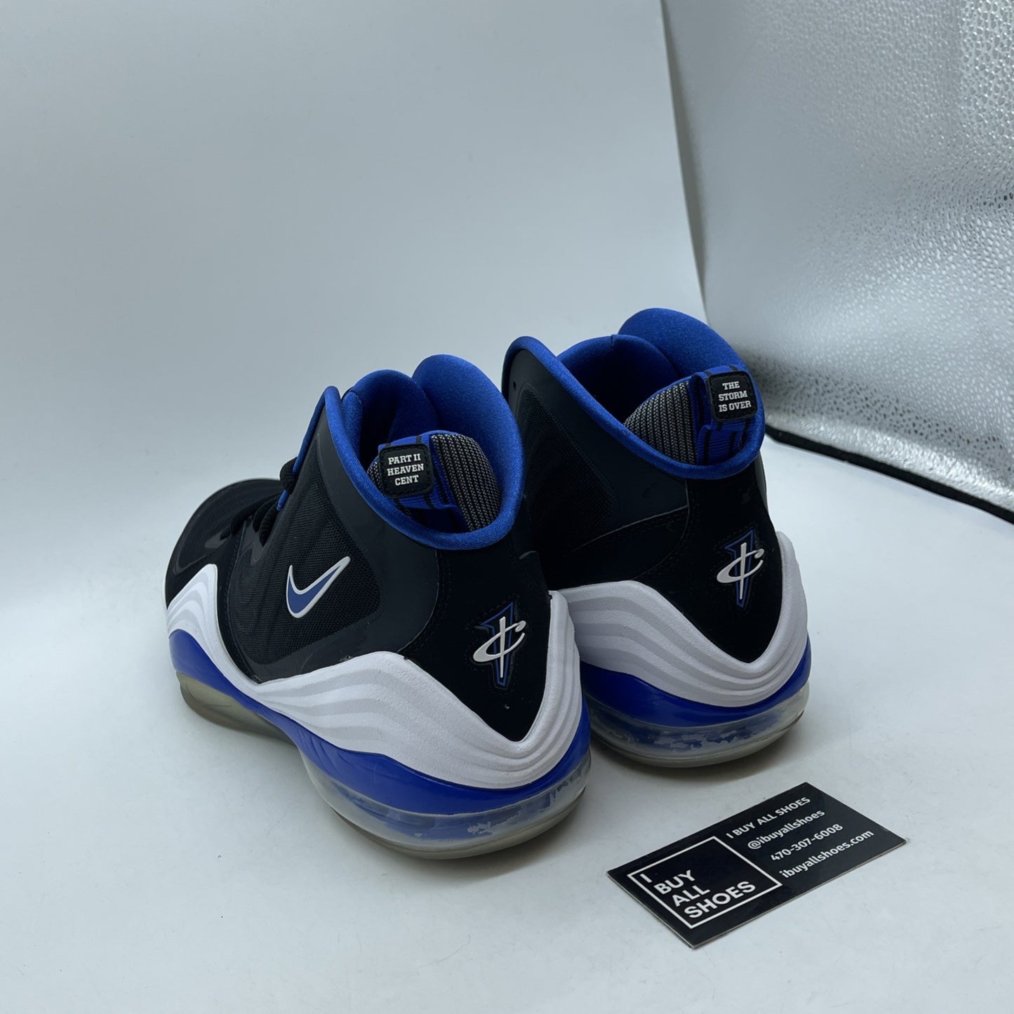 Size 13 - Nike Air Penny 5 Orlando Black Blue Suede Leather (537331-040)
