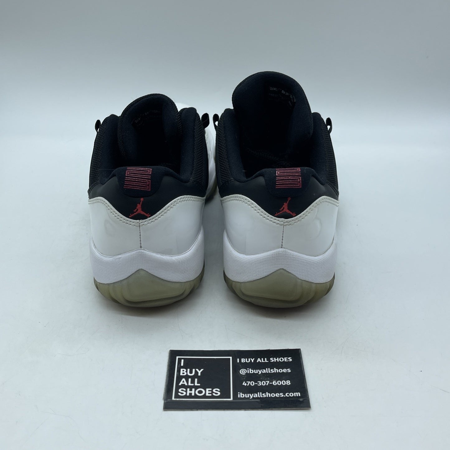 Size 9.5 - Air Jordan 11 Retro Low Tuxedo White Black Leather (528895-110)